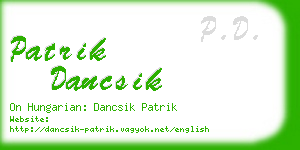 patrik dancsik business card